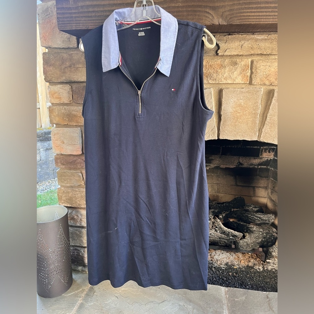Tommy Hilfiger Navy and Light Blue Dress XL - Picture 2 of 5